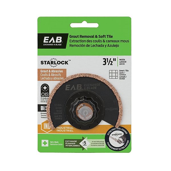 OMT Blade, Exchange-A-Blade, Grout and Masonry, Starlock, Carbide Grit Half Circle - 3