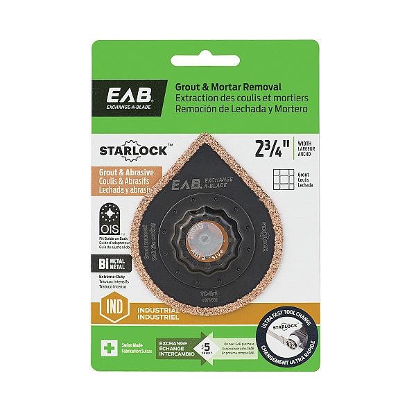 OMT Blade, Exchange-A-Blade, Grout and Masonry, Starlock, Carbide Grit Tear-Drop - 3
