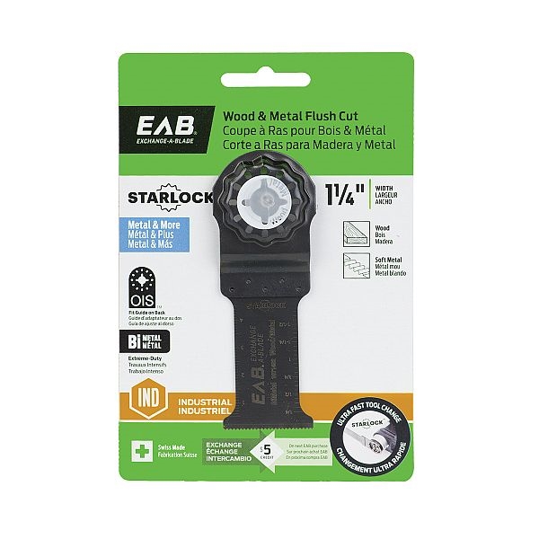OMT Blade, Exchange-A-Blade, Wood and Metal, Starlock, 1-1/4 in Bi-Metal Flush Cut - 3