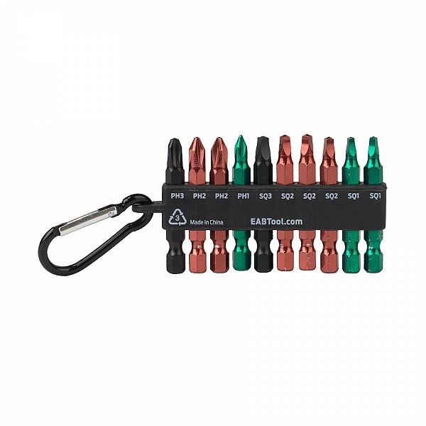 Stay Sharp Professional 75042 Screwdriver Bit Set with Clip and Carabiner, 10-Piece, Alloy Steel, Assorted - 2