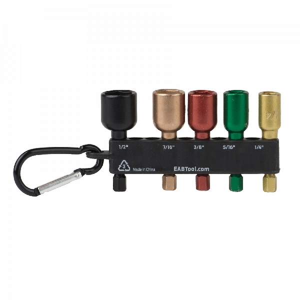 Stay Sharp Professional 75052 Nutsetter with Bit Clip and Carabiner, 5-Piece, Alloy Steel, Assorted - 2