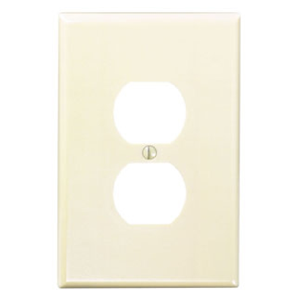 Leviton 86103 Wallplate, 3-1/2 in L, 5-1/4 in W, 1 -Gang, Thermoset Plastic, Ivory, Smooth - 1