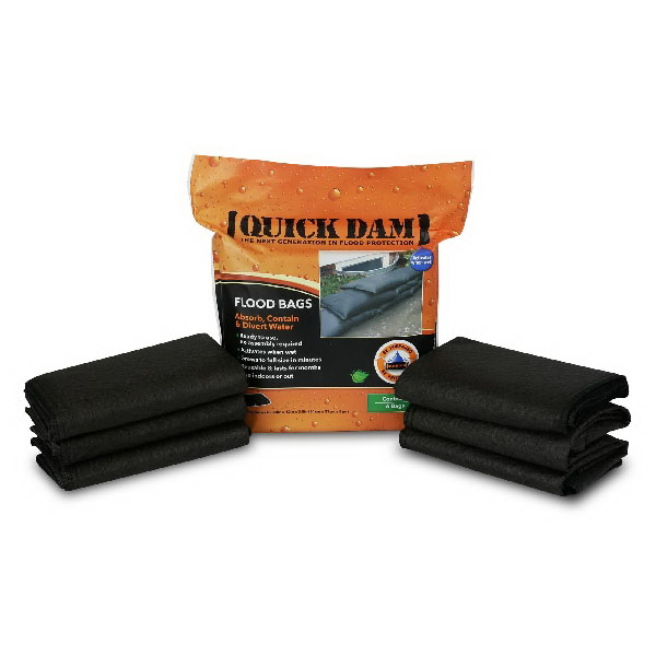 Quick Dam QD1224-6 Flood Bag, 4 gal, 12 in L x 24 in W x 3.5 in H Dimensions, Black, 6/PK