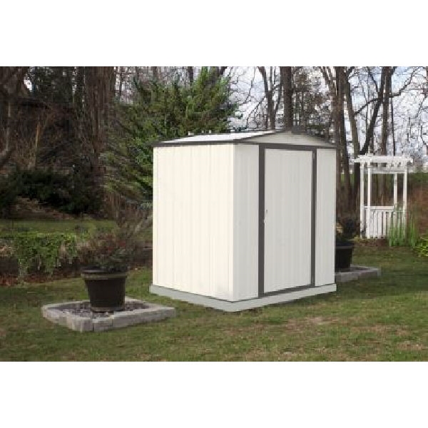 Arrow Storage Products EZ6565LVCRCC Storage Shed, 140.25 sq-ft, 6 ft W, 5 ft D, 6 ft H, Steel, Cream - 2