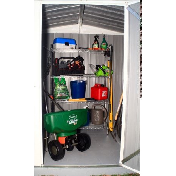 Arrow Storage Products EZ6565LVCRCC Storage Shed, 140.25 sq-ft, 6 ft W, 5 ft D, 6 ft H, Steel, Cream - 3