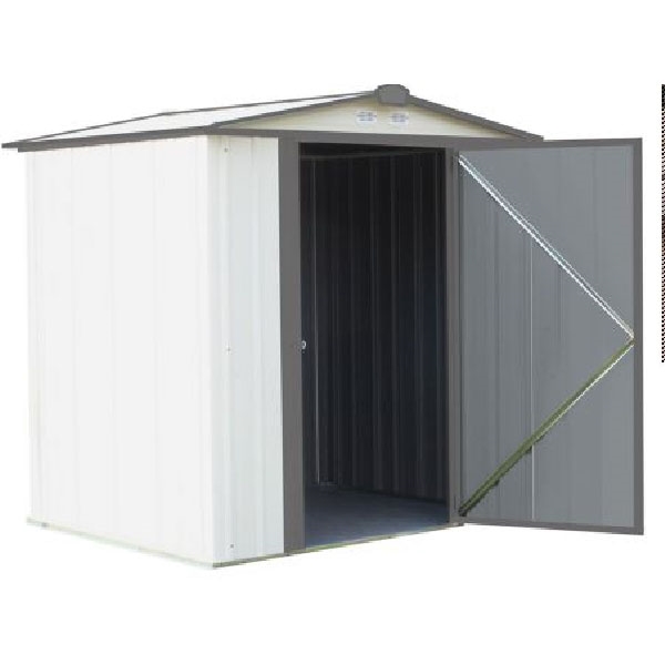 Arrow Storage Products EZ6565LVCRCC Storage Shed, 140.25 sq-ft, 6 ft W, 5 ft D, 6 ft H, Steel, Cream - 4