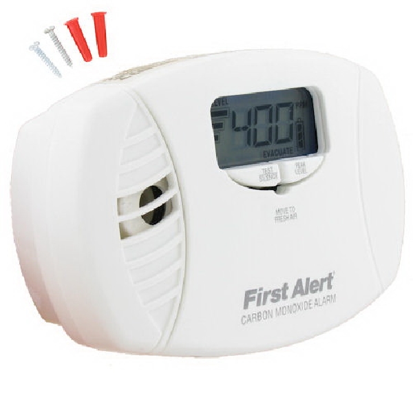 1039746 Carbon Monoxide Alarm with Backlit Digital Display and Battery Backup, Digital Display, 85 dB, White