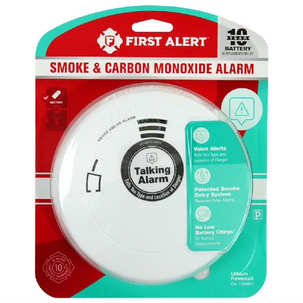 First Alert 1039871 Smoke and Carbon Monoxide Alarm, 85 dB, Alarm: Audible, Electrochemical, Photoelectric Sensor - 5