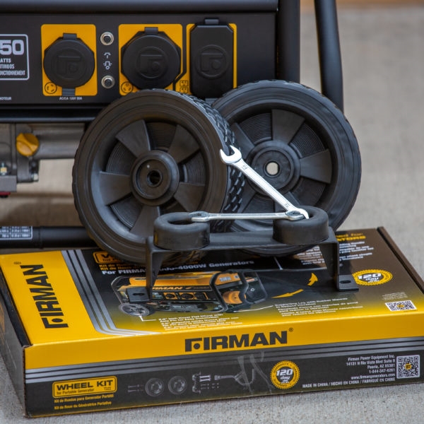 Firman 1003 Wheel Kit, Portable, Black, For: 3000 to 4900 W Medium Wattage Generators - 2