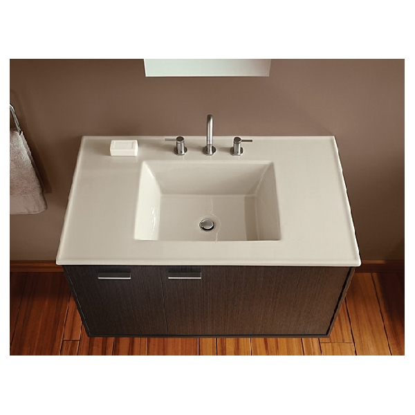 Kohler Ceramic/Impressions Series K-2781-8-G81 Vanity Bathroom Sink, 22-3/8 in OAL, 37 in OAW, Vitreous China, 1-Bowl - 3