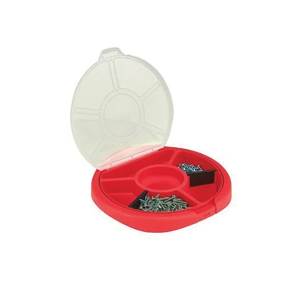 Bucket Boss 10010 Bucket Seat, Plastic, Red, 12-1/4 in Dia x 1-1/2 in H Outside, 6-Compartment