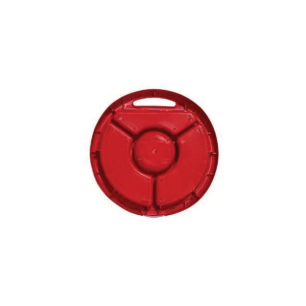 Bucket Boss 10010 Bucket Seat, Plastic, Red, 12-1/4 in Dia x 1-1/2 in H Outside, 6-Compartment
