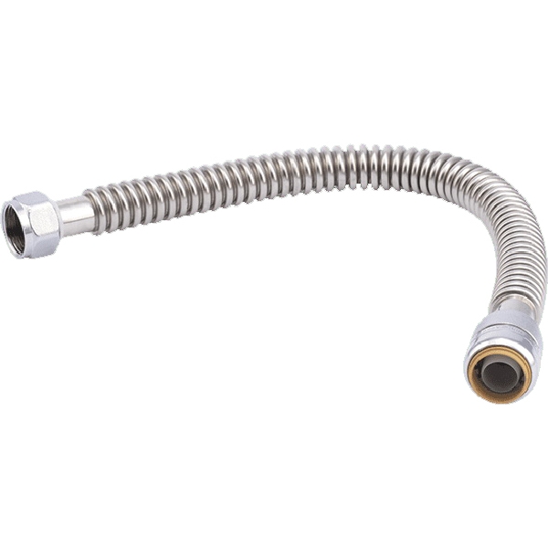SharkBite SS3088FLEX18LF Corrugated Flexible Water Heater Connector, 3/4 x 3/4 in, FIP, Steel, 18 in L