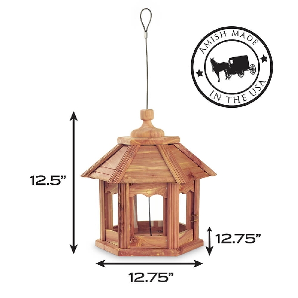Pennington 100509194 Bird Feeder, Gazebo, 3 lb, Black Oil Sunflower Seed, Wild Bird Feed, Ultra Nut and Fruit Blend