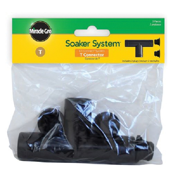T-Hose Connector, Miracle-Gro, 3/8 in Branch, Female Branch, Plastic - 2