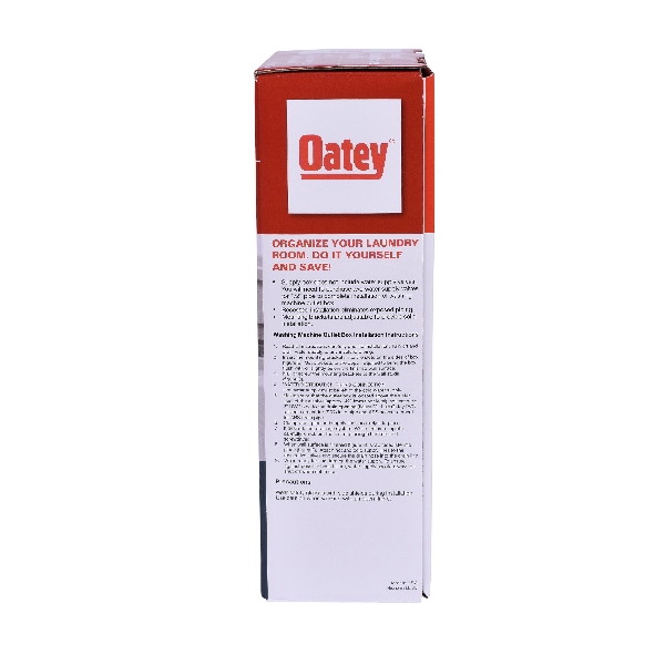 Oatey 38120 Washing Machine Outlet Box with Faceplate, 2-Outlet, 3-1/2 in Connection, Polystyrene, White