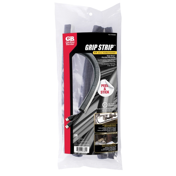 GB Grip Strip FLX7504GSB Split Tubing, Flexible, Plastic, Black - 1