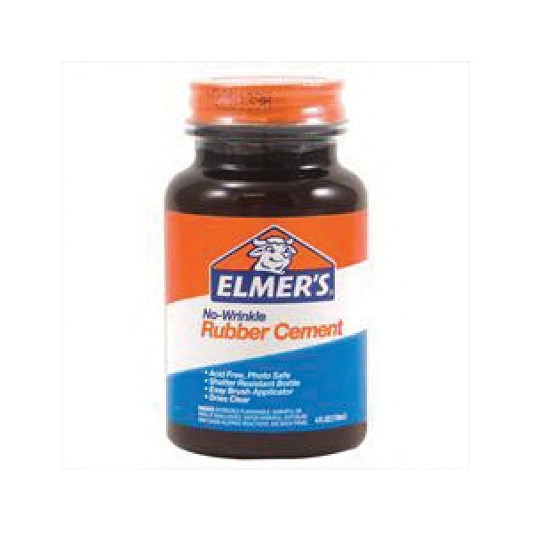 Elmers Rubber Cement USA Supplier E904 No Wrinkle Adhesive Glue Dries Clear  4 oz