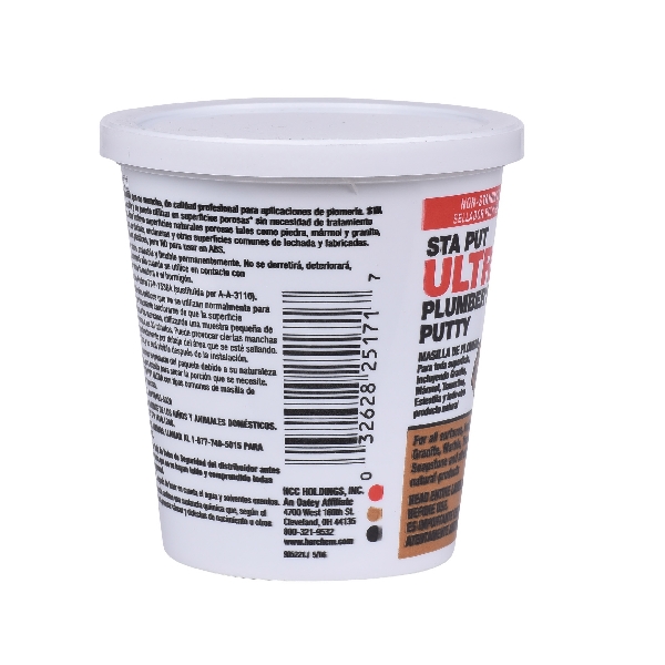 Hercules 25171 Plumbers Putty, Solid, Off-White, 14 oz - 3