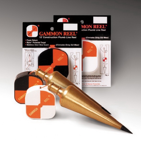 Gammon Reel 15-012B Plumb Line Reel, 12 ft L, Black/Red - 2