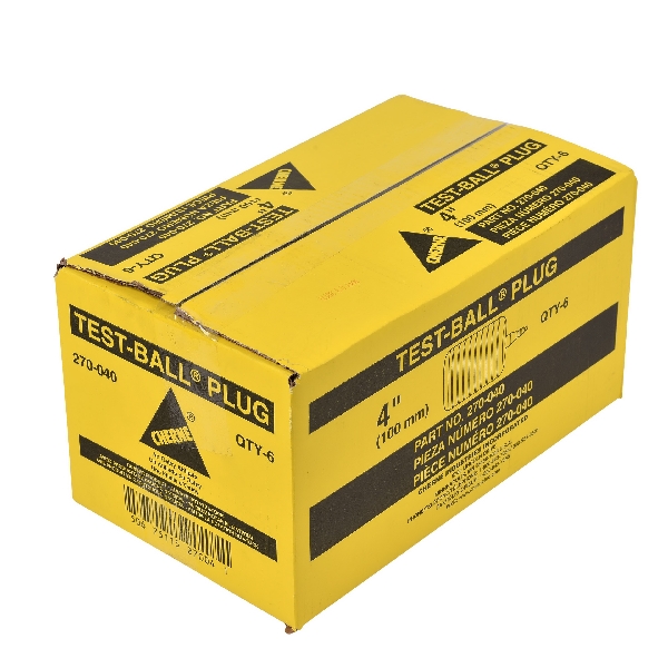 Cherne 270040 Test Ball Plug, 4 in Connection, Rubber/Ste