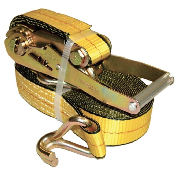 Ancra 556-WHK Tie-Down, 2 in W, 27 ft L, Aluminum/Polyester/Steel, 3333 lb Working Load, J-Hook End - 3