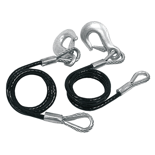 Reese Towpower 7007500 Towing Safety Cable, 3/8 in Dia, 40 in L, Latch Hook End, 5000 lb Working Load, Stainless Steel