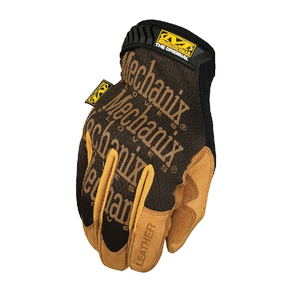 Durahide Series LMG-75-009 Mechanic Gloves, M, Wing Thumb, Hook-and-Loop Cuff, Leather, Tan