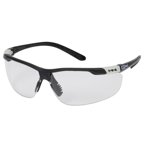 SWX00255 Safety Glasses, Anti-Fog Lens, Width Adjustable, Semi-Rimless Frame, Black Frame
