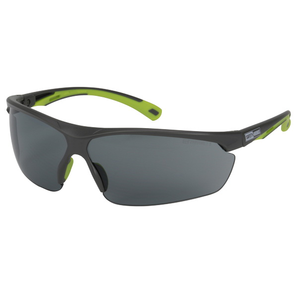SWX00257 Safety Glasses, Anti-Fog Lens, Angle-Adjustable, Semi-Rimless Frame, Gray/Green Frame