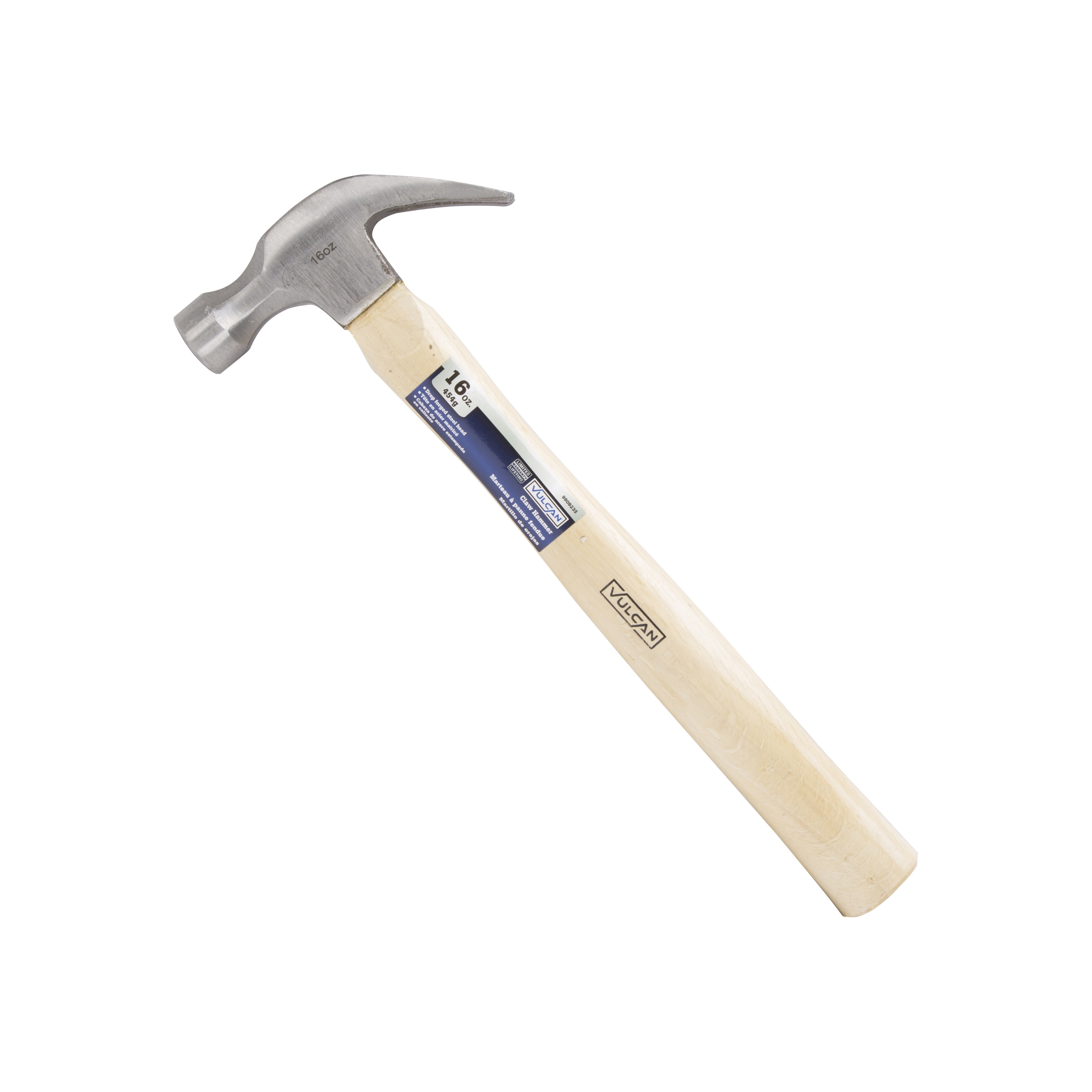 JL20016 Hammer, 16 oz Head, Curved Claw Head, Carbon Steel Head, 13-3/4 in OAL