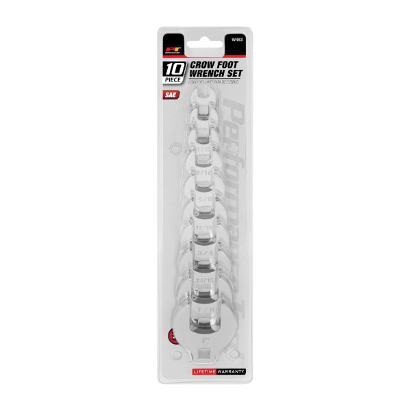 Wrench Set, Wilmar, 10-Piece, Alloy Steel, Polished Chrome, Specifications: SAE Measurement - 2