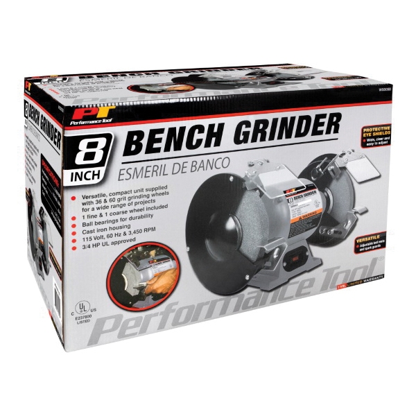 Drill Press, Performance Tool, 115 V, 1/2 in Arbor/Spindle, 8 in Dia Wheel, 3450 rpm Speed - 2