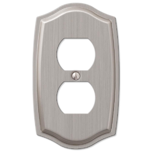 Amerelle Sonoma 159DBN Outlet Wallplate, 5-1/16 in L, 3 in W, 1 -Gang, Steel, Brushed Nickel