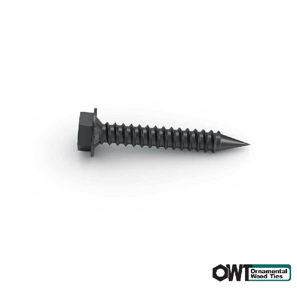 Ozco 56625 Screw, #14 Thread, 1-3/4 in L, Hex Drive, Steel, 25 PK