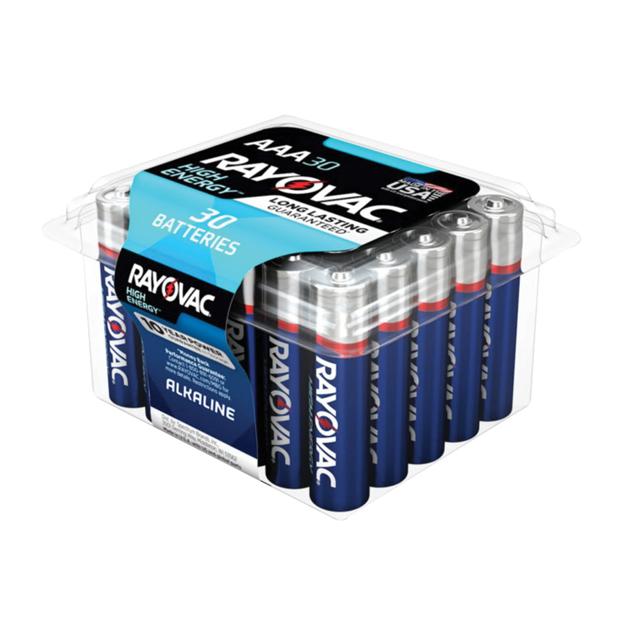 824-30PPTK, 1.5 V Battery, AAA Battery, Alkaline, 30 pk, 10 Year life
