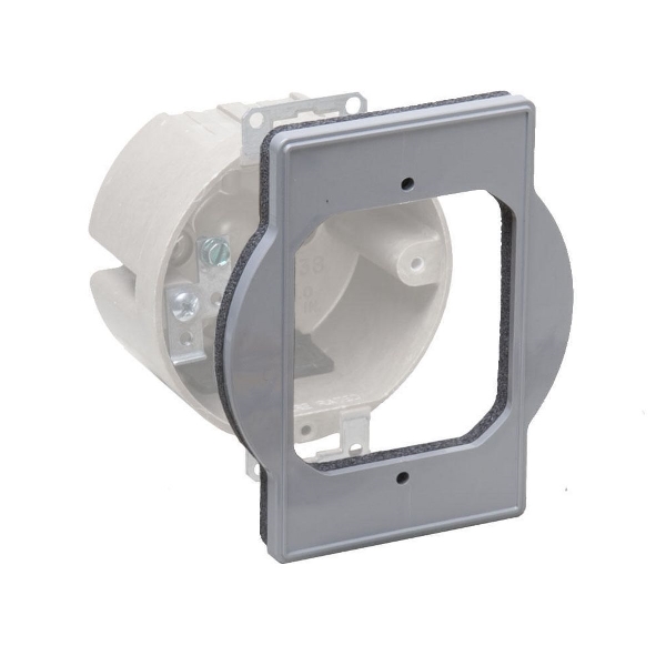 Box Adapter Plate, Hubbell, Plastic, Gray - 3