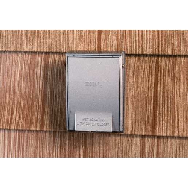 Weatherproof Cover, Bell Outdoor, 1.59 in Dia, 1.12 in L, 2-3/4 in W, Aluminum, Gray - 2