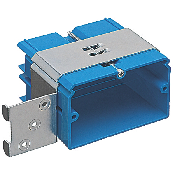 Carlon B121ADJH Outlet Box, 21 cu-in, 1-Gang, PVC, Blue, Bracket