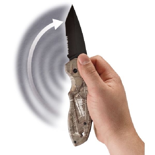 Milwaukee FASTBACK Series 48-22-1996 Spring Assisted Knife, 3 in L Blade, Stainless Steel Blade, 1-Blade