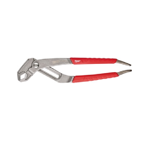 48-22-6212 V-Jaw Plier, 12 in OAL, 2-3/4 in Jaw Opening, Red Handle, Comfort-Grip Handle, 1/4 in W Jaw