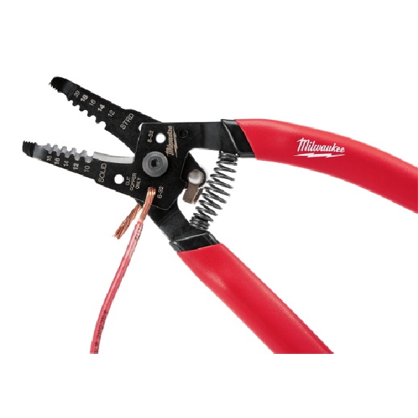 Milwaukee 48-22-6109 Wire Stripper, 7.12 in OAL, 12 to 20 AWG Cutting Capacity, 2 in Jaw Opening, Red/Silver Handle - 3