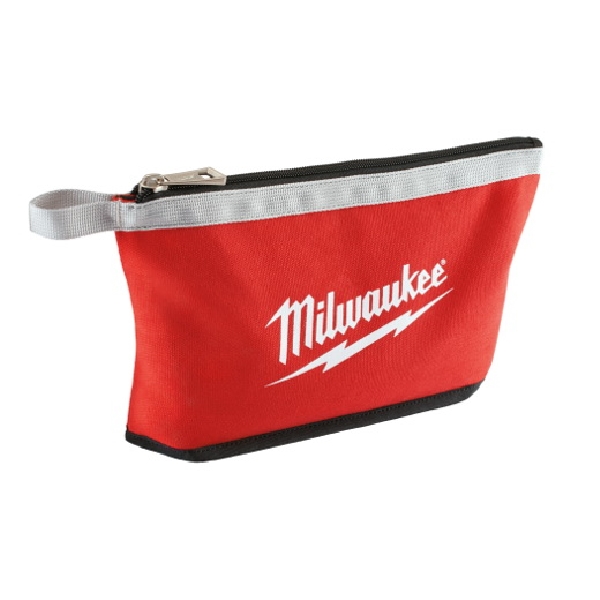 Milwaukee 48-22-8193 Zipper Pouch, 1-Pocket, Canvas, Red, 3/4 in W, 8 in H, 12-1/2 in D