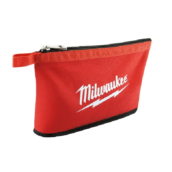 Milwaukee 48-22-8193 Zipper Pouch, 1-Pocket, Canvas, Red, 3/4 in W, 8 in H, 12-1/2 in D