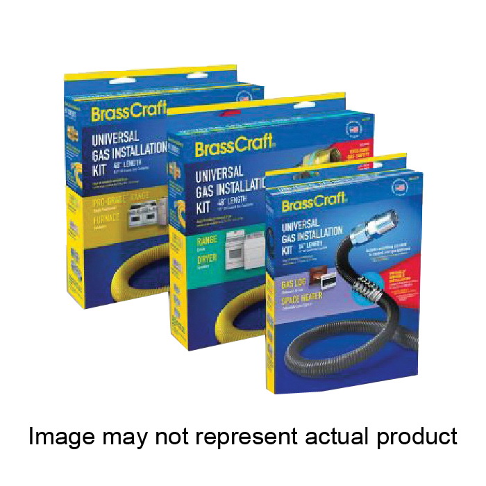 BrassCraft Safety+PLUS Series PSC1107 Gas Installation Kit, 1/2 in, MPT x FPT, 48 in L