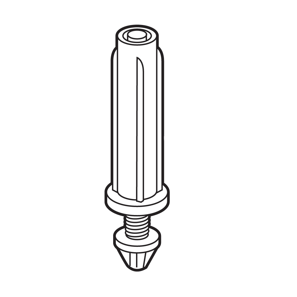 Slide-Co 161509 Bi-Fold Door Pivot, 3/8 in Dia Base, 1-3/8 in H Base, Nylon/Steel