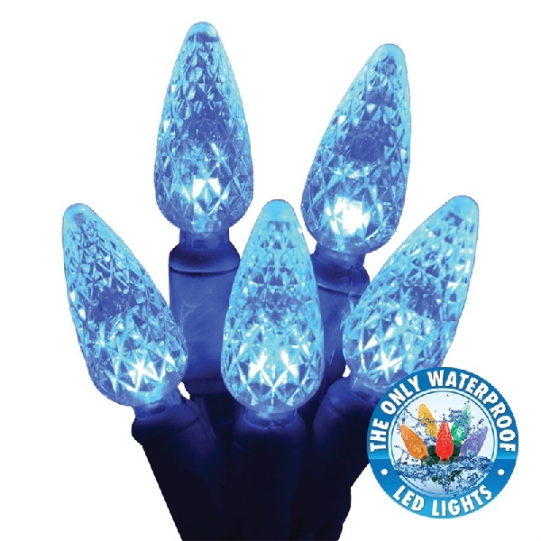 HBL LED C6 Lights, Holiday Bright Lights, 25 ft, 50 Lamps, Blue - 1