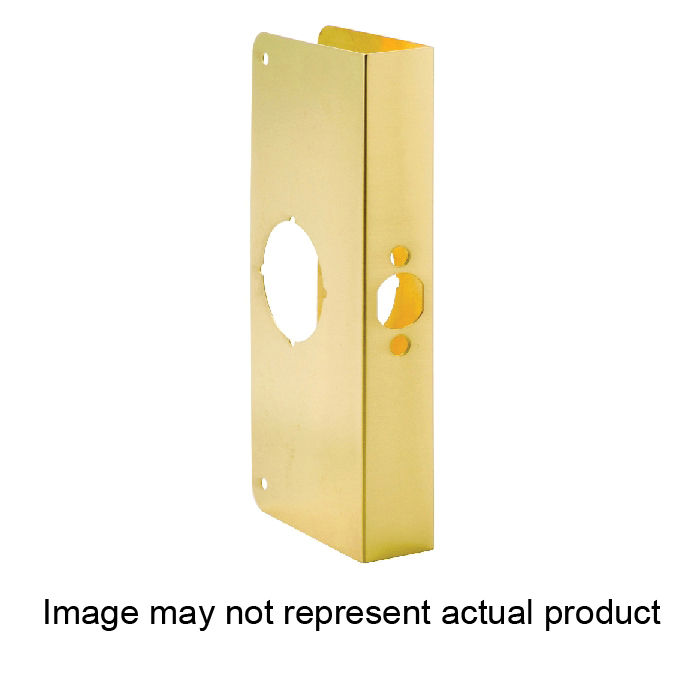 First Watch Security 2001-PB Door Reinforcer, 2-3/8 in Backset, 1-3/8 in Thick Door, Brass, Polished Brass, 9 in H