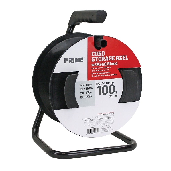 Cord Storage Wheel, Prime, 100 ft L Cord, 16 AWG Wire, Black - 3