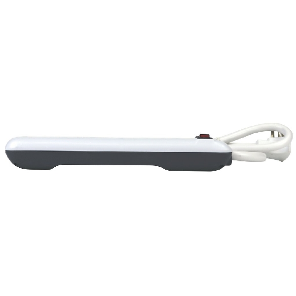 Prime PB8100X2 Power Strip, 3 ft L Cable, Right Angle Plug, 6 -Socket, 15 A, 125 V, Gray/Matte White - 2